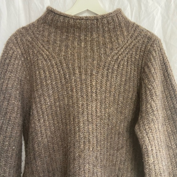 Madewell Loretto Mockneck Sweater Heather Otter Brown Size Small - Picture 4 of 14